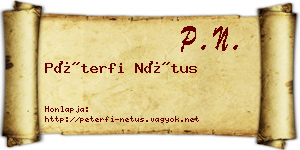 Péterfi Nétus névjegykártya